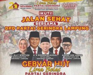 Capres 2024 Prabowo Subianto, Kemungkinan Bisa Hadiri Di  Jalan Sehat DPD Gerindra Lampung, Dengan Rute Sebagai Berikut