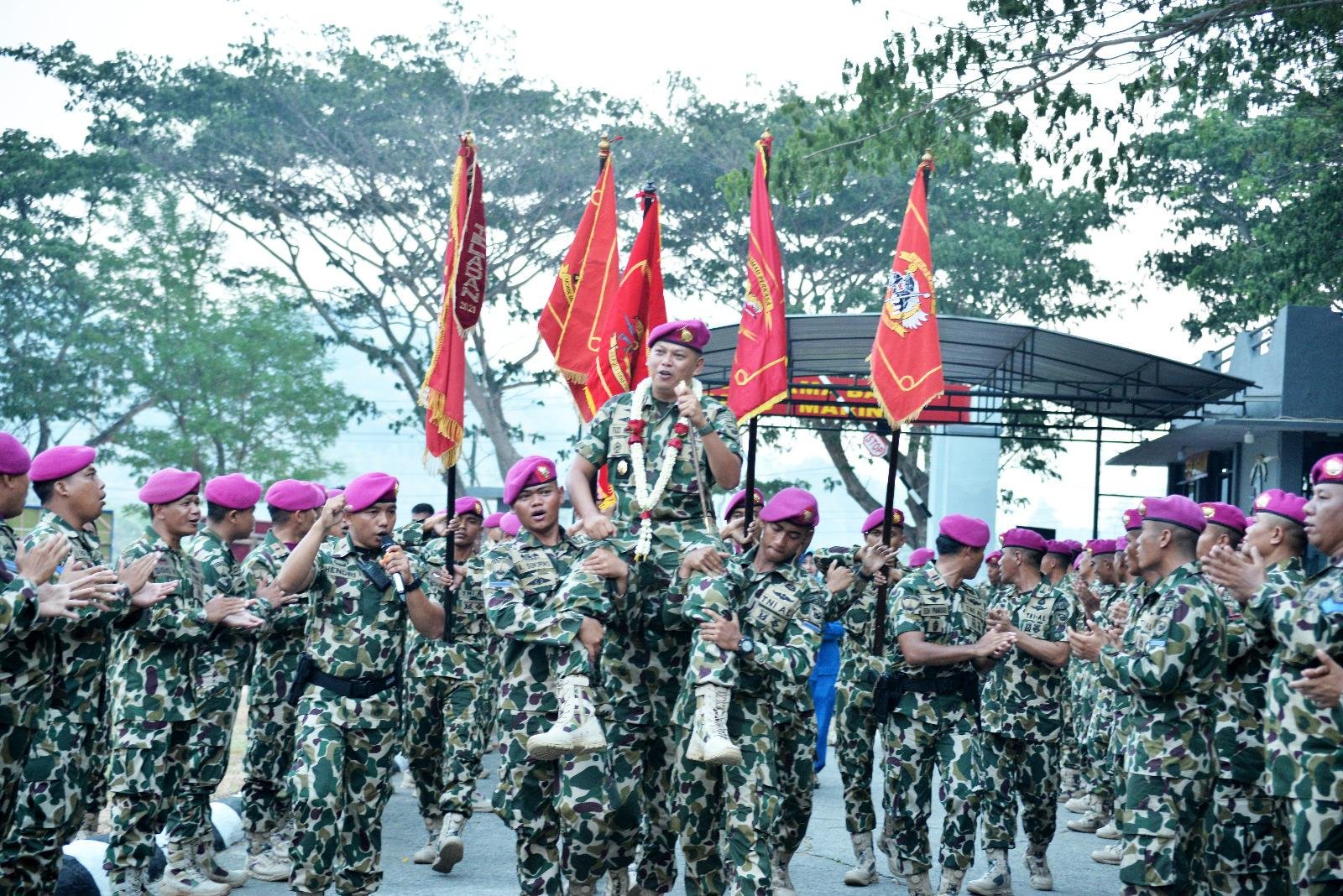 Upacara Serah Terima Jabatan Komandan Batalyon Infanteri 9 Marinir