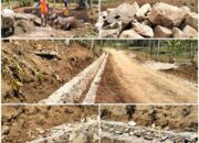 Proyek pekerjaan drainase milik Dinas PU di Pekon Pungkut dikerjakan ambradul asal jadi.