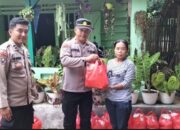Satbinmas Polres Lampung Timur Polda Lampung Gelar Kegiatan Bakti Sosial Pemberian Bantuan Sosial (Bansos)