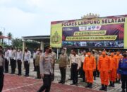 Kapolres Lampung Selatan AKBP. Edwin  Bersama Instansi Terkait Adakan Apel Siaga Bencana