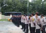 Polda Lampung Backup Aksi Unjuk Rasa di Polres Lampung Tengah