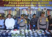 Polda Lampung Musnahkan 168,2 Kg Shabu Dan 91,3 Kg Ganja Periode Pengungkapan Januari s-d April 2023