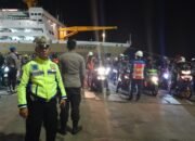 Tiba di Pelabuhan Panjang, Sat Lantas Polresta Bandar Lampung Lakukan Pengawalan Ratusan Pemudik Sepeda Motor