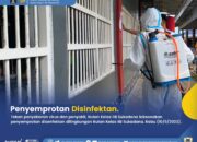 Rutan Kelas IIB Sukadana Lakukan Penyemprotan Disinfektan Untuk Mengurangi Penyebaran Virus dan Penyakit