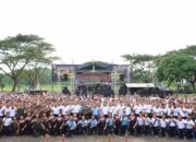 Polda Lampung Gelar Olahraga Bersama Sinergitas TNI – Polri Menyambut Hari Bhayangkara Ke -77