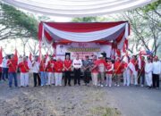 Kapolres Pringsewu Hadiri dan Dukung Gerakan Pembagian 10 Juta Bendera Merah Putih