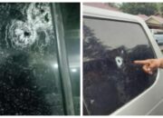 Mobil wartawan dan Anggota Laskar Lampung Pecah Kaca di Tembak di SPBU Sidomulyo.