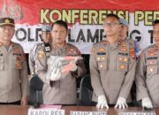 Kapolres Lampung Tengah Gelar Konfrensi Pers Terkait Kasus Pedagang Asongan Kedapatan Membawa Senpira Saat Laka Lantas