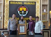 Atas Kinerjanya, Bid Humas Polda Lampung Mendapat Apresiasi dan Penghargaan