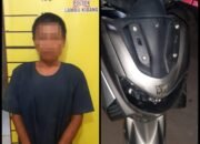 Pelaku Percobaan Pencurian Sepeda motor Ditangkap Polsek Lambu Kibang Polres Tulang Bawang Barat