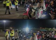Ribuan Pemudik Menggunakan Sepeda Motor di Pantau Langsung oleh Kapolres Lampung Selatan