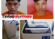 Tim Tekab 308 Presisi Polsek Way Pengubuan, Polres Lampung Tengah, Polda Lampung berhasil menggulung dua pemuda pencuri mesin cuci milik warga