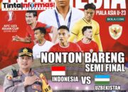 Polres Lampung Tengah Gelar Nobar Semifinal Piala Asia U23 Indonesia vs Uzbekistan