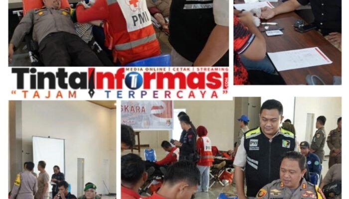 Sambut Hari Bhayangkara Ke 78, Polres Lampung Tengah Gelar Donor Darah