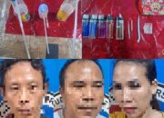Pesta Sabu, 2 Pria dan 1 Wanita Ditangkap Sat Res Narkoba Polres Lampung Tengah