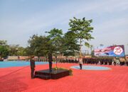 Danyonif 9 Marinir, Beserta Prajurit Yonif 9 Marinir Ikuti Upacara HUT Bhayangkara Ke 78 Di Mapolres Pesawaran