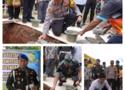 Kapolres Lampung Tengah Hadiri Peletakan Batu Pertama Pembangunan Kantor Subdenpom di Gunung Sugih