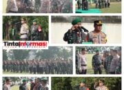 Dandim 0411/KM Bersama Kapolres Lampung Tengah Pimpin Apel Gabungan Kesiapan Pengamanan Jelang Kunker Presiden RI ke Lampung 