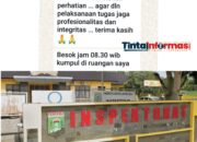 Usai Diberitakan Terkait Keluhan Para Kepala Sekolah Diduga Dijadikan Sapi Perah Inspektur Adakan Rapat Dadakan