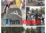 Camat Kalirejo bersama Masyarakat Bangun Jalan Rabat Beton.