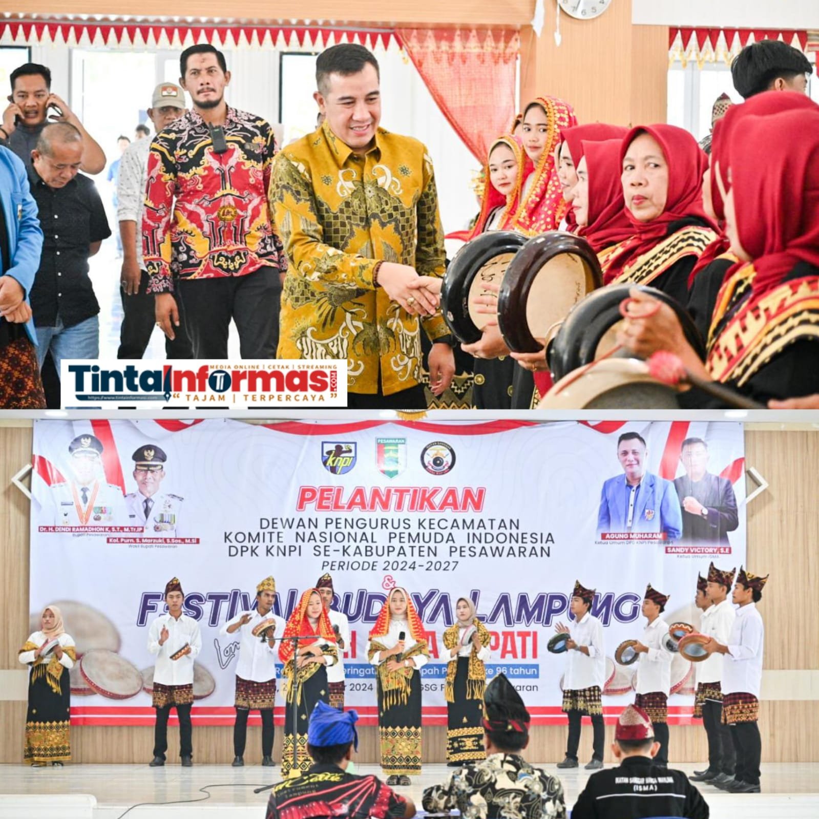 Hadiri Pelantikan KNPI, Bupati Pesawaran Apresiasi Gelaran Festival Budaya Lampung Butabuh dalam Pelestarian Budaya Daerah