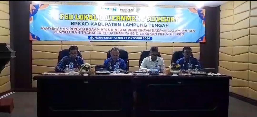 BPKAD Lamteng Di Ganjar Piagam Penghargaan Oleh KPPN