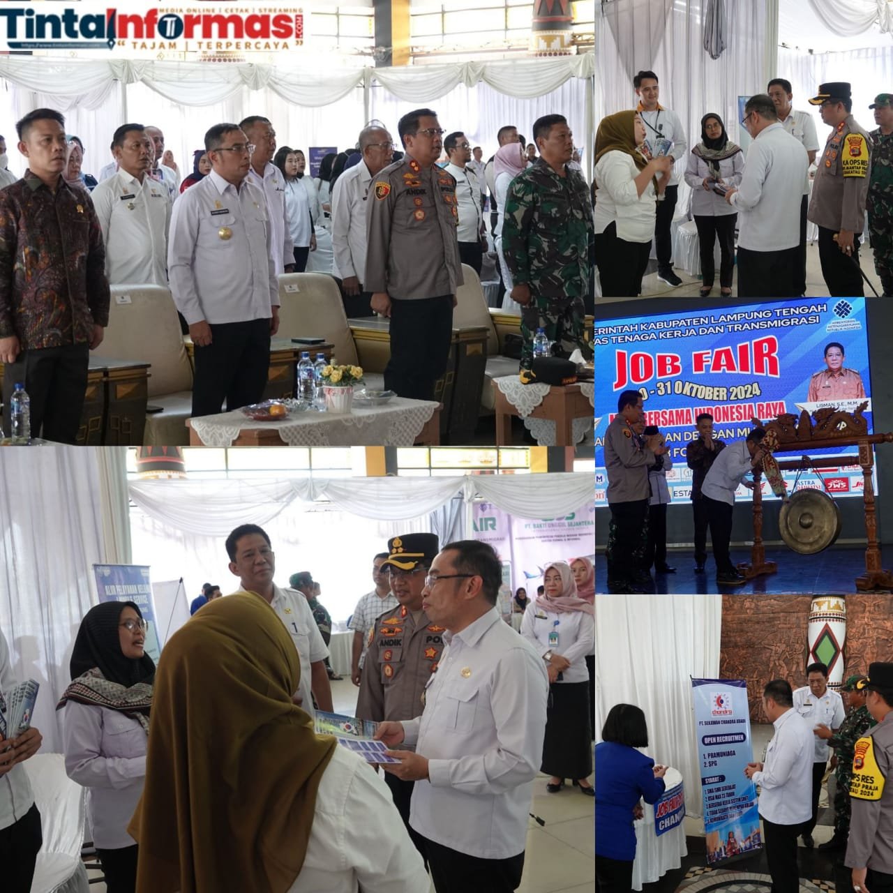 Kapolres Lampung Tengah Hadiri Pembukaan Job Fair 2024 di Nuwo Balak