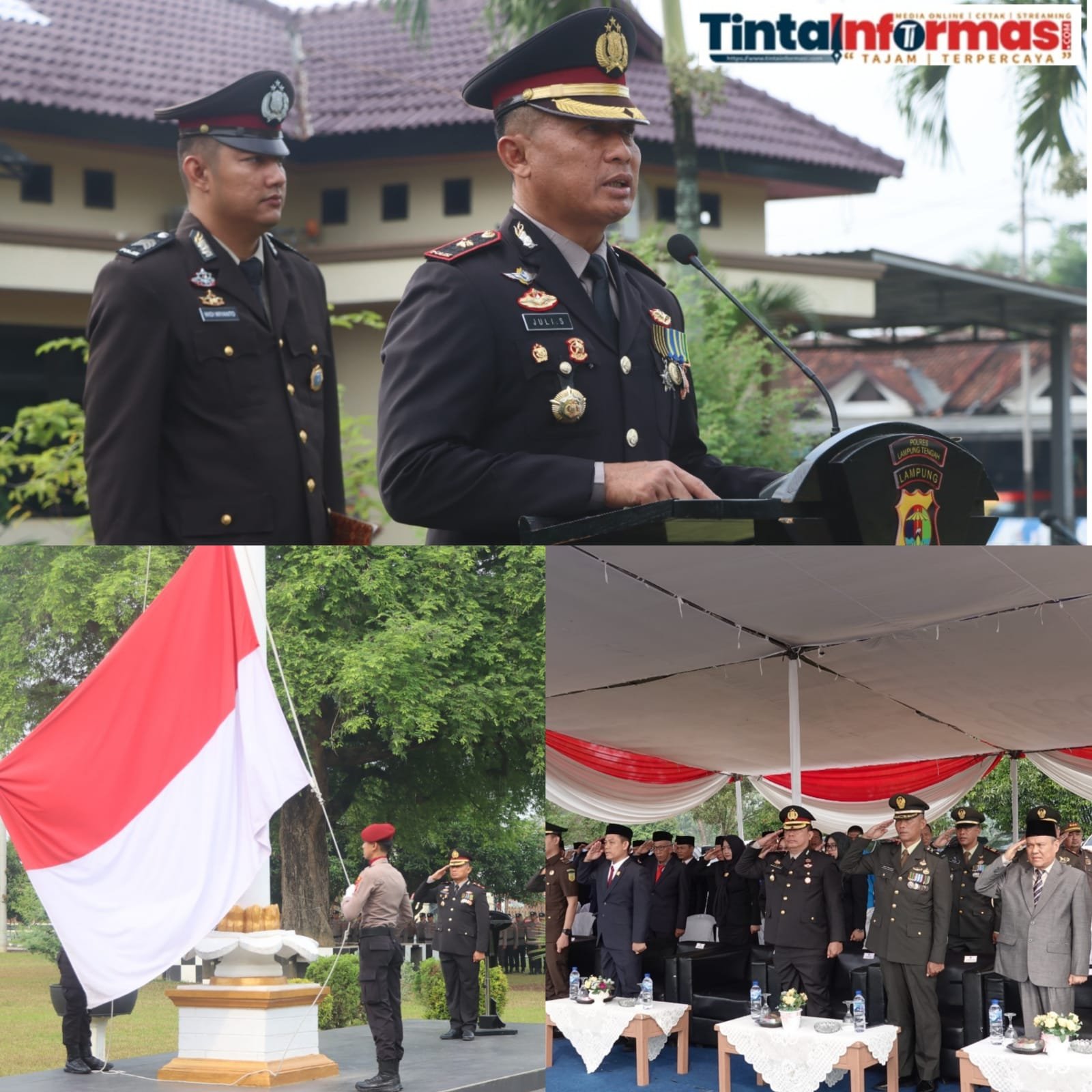 Polres Lampung Tengah Gelar Upacara Peringatan Hari Pahlawan 2024