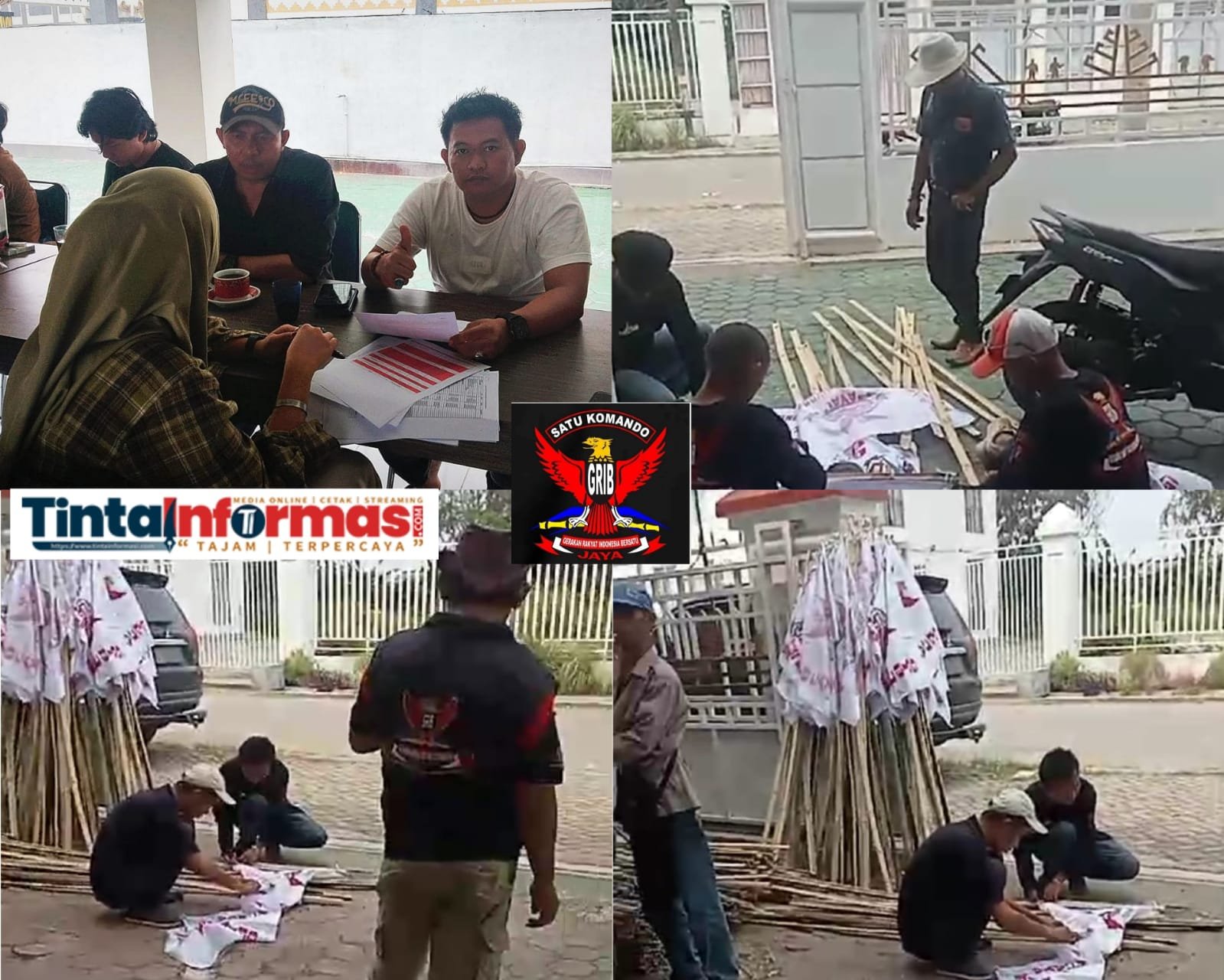 Panitia Lakukan Pemasangan Umbul-Umbul dan Bendera, Dalam Rangka Meriahkan Deklarasi DPD GRIB Jaya Provinsi Lampung