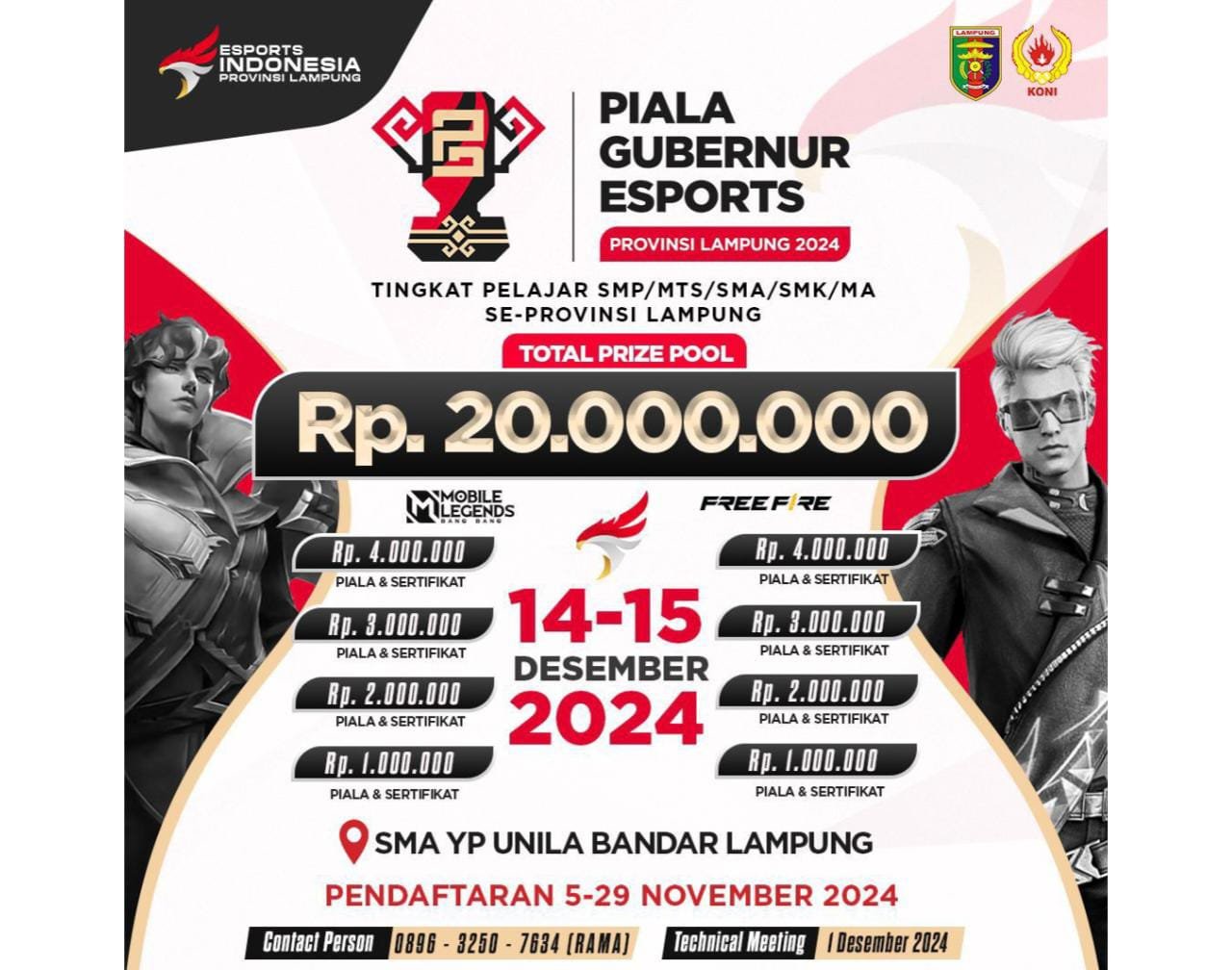 Piala Gubernur ESports Lampung Bakal Segera Digelar, Kuy Daftarkan Diri Kalian!!