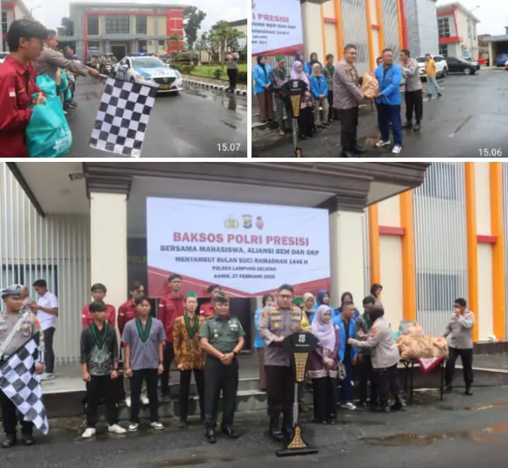 Polres Lampung Selatan Bersama Mahasiswa dan OKP Gelar Baksos Polri Presisi Sambut Ramadhan