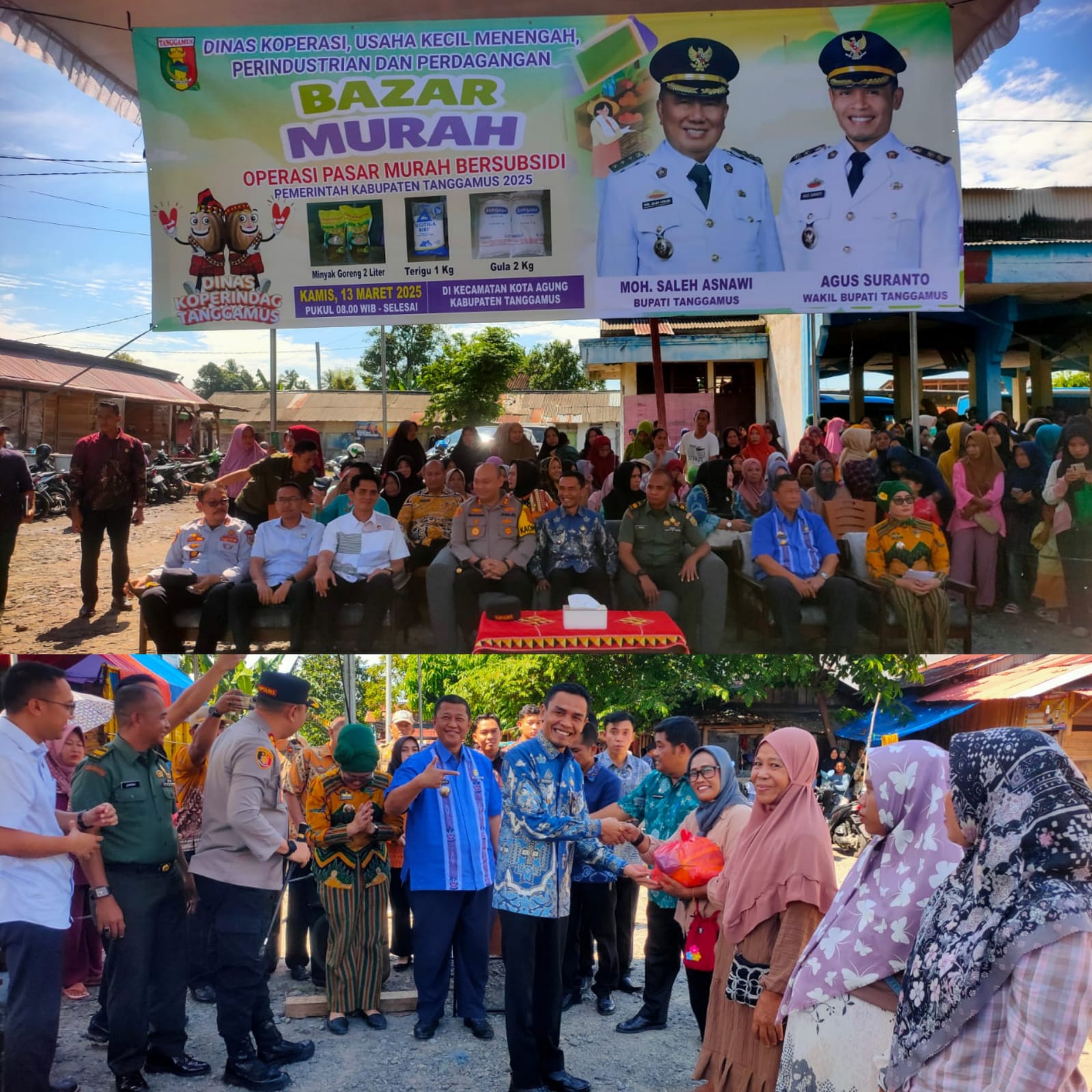 Wabup Tanggamus Buka Kegiatan Pasar Murah Bersubsidi di Terminal Kotaagung