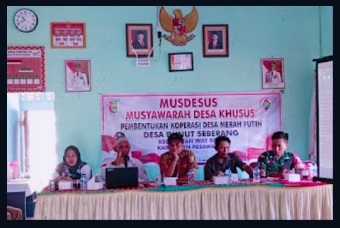 Pemerintahan Desa Bunut Seberang Kecamatan Way Ratai Menggelar Musyawarah Desa Khusus (Musdessus)