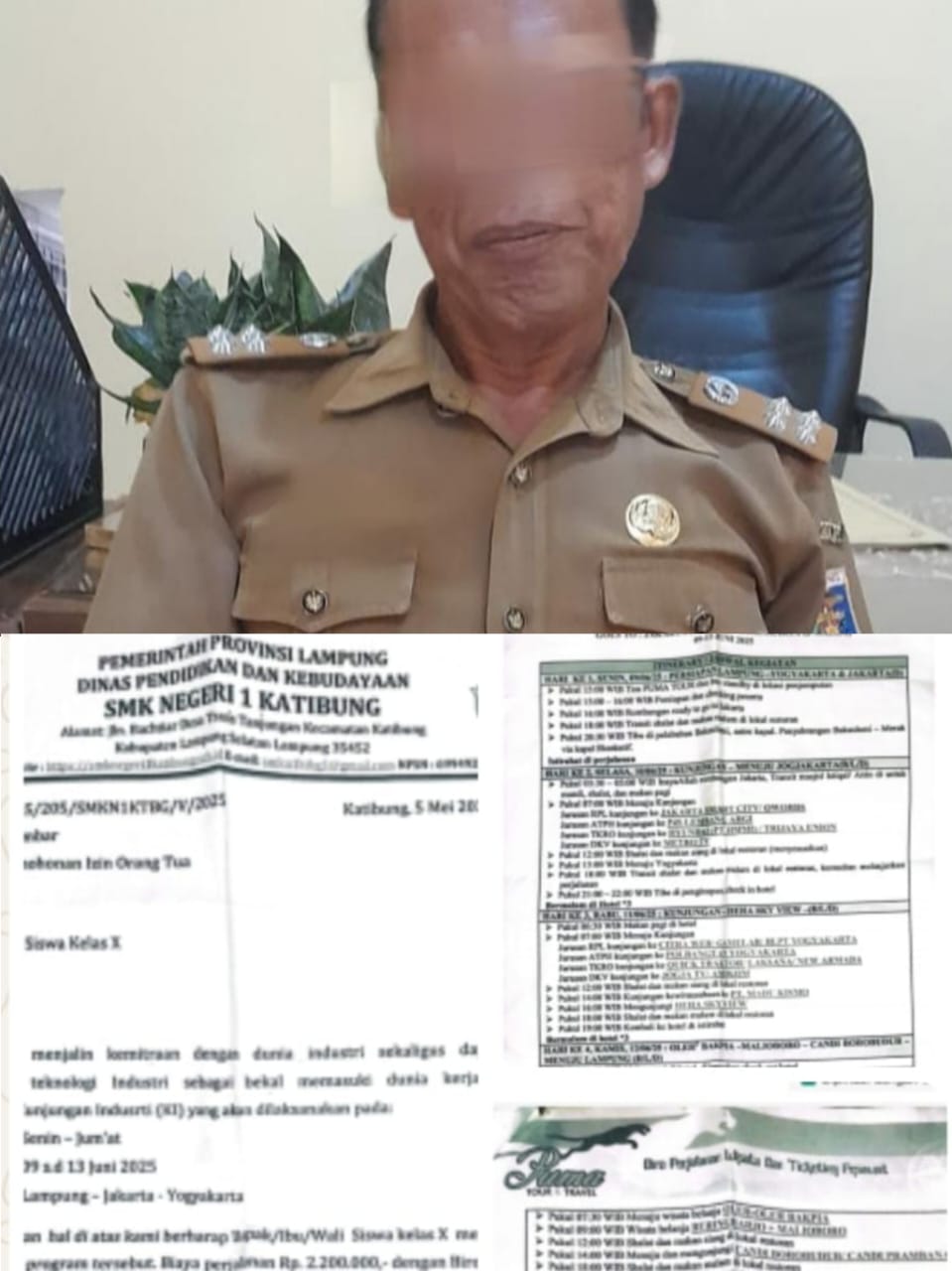 SMKN 1 Katibung Diduga Langgar Surat Edaran Gubernur Lampung Dengan Memungut Biaya Kunjungan Industri Mencapai Rp 264 Juta