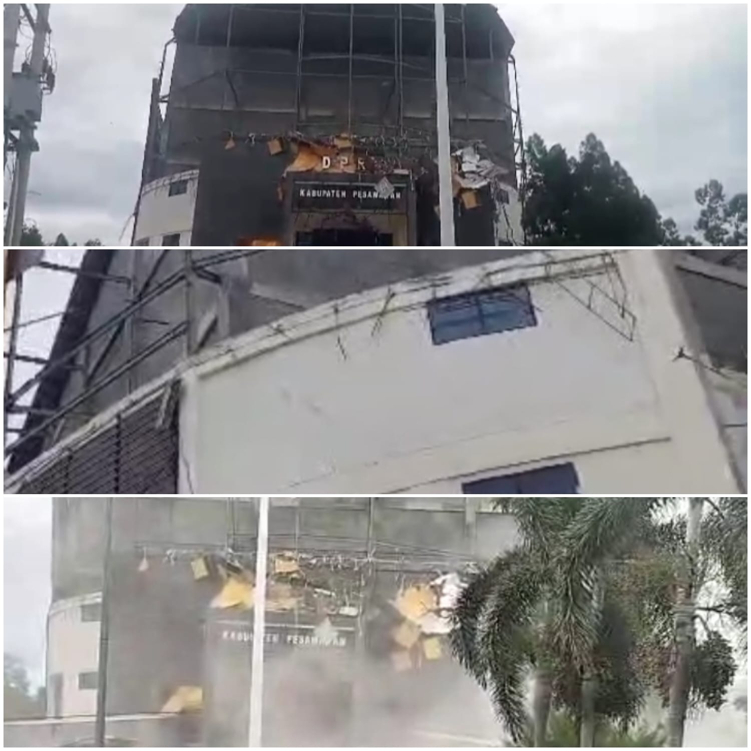 Diterjang Angin Kencang, Gedung DPRD Pesawaran Ambruk