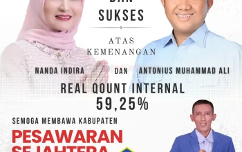 Nanda-Anton Unggul 59,25 Persen di PSU Pesawaran Hasil Real Count Internal