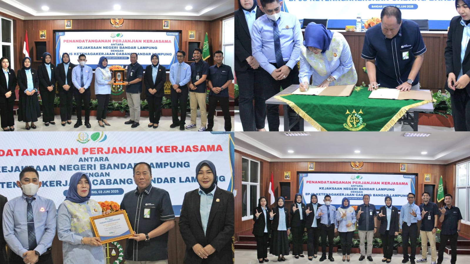 Kejari Bandar Lampung Terima Penghargaan dan Tandatangani Kerjasama Dengan BPJS Ketenagakerjaan