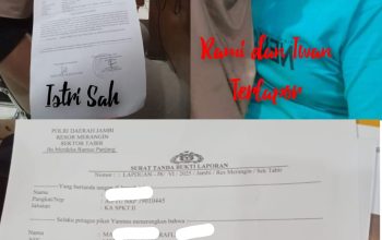 Marliyanti Istri Sah Irwandi Warga Talang Kawo Kab. Merangin Membuat Laporan di Polsek Tabir Terkait Dugaan Nikah Siri Irwandi Sama Rahmi Warga Kelurahan Dusun Baru Kec.Tabir