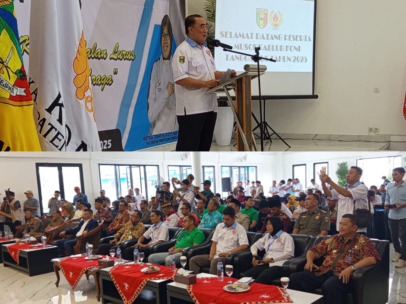 Bupati Tanggamus Didampingi Jajaran Pemkab Membuka Kegiatan Musorkablub Koni