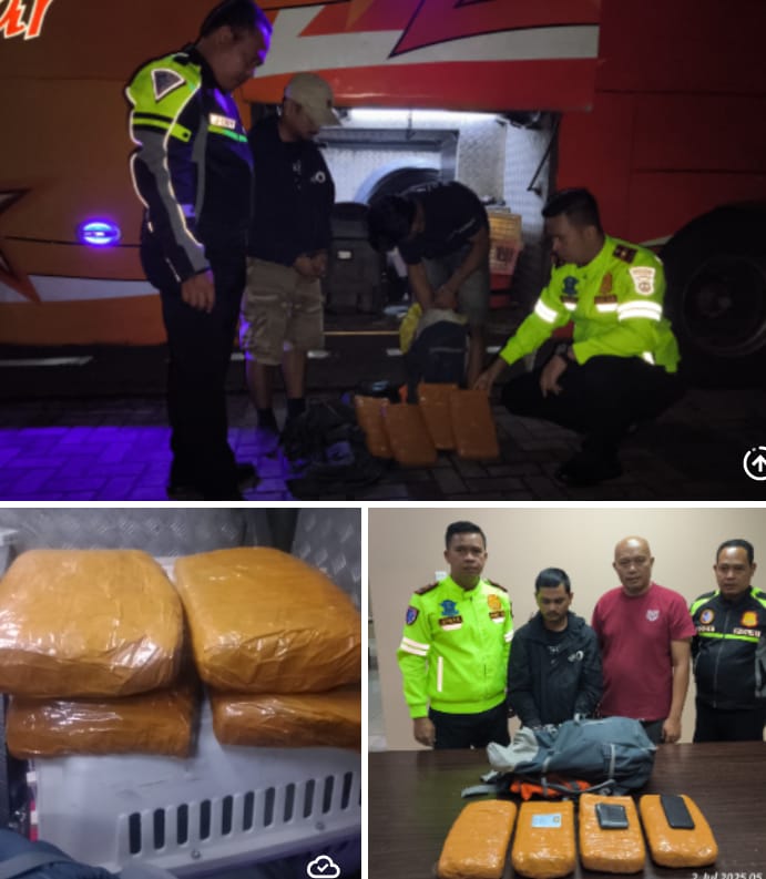 Ganja Dalam Bagasi Bus: PJR Polda Lampung Gagalkan Penyelundupan 4 Kg di Tol Bakter