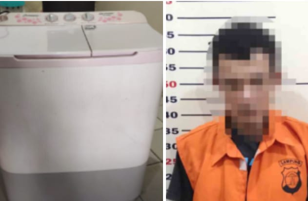 Polsek Kalianda Tangkap Pelaku Pencurian Mesin Cuci di Merak Belantung