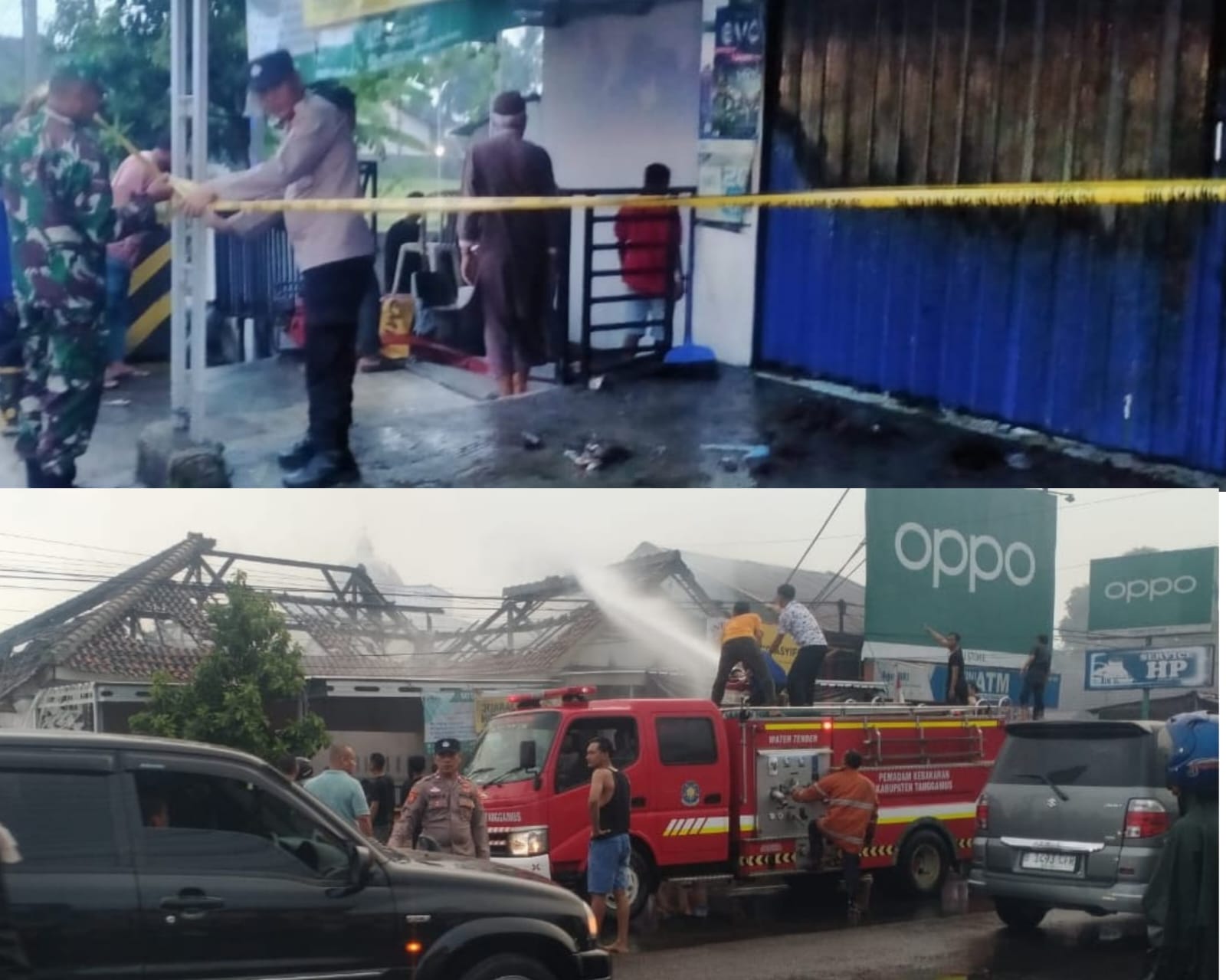 Polsek Kota Agung Identifikasi Kebakaran Rumah Beserta Toko di Jalur Dua Ir. Juanda