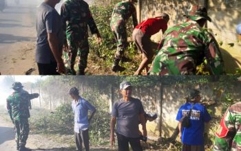 Babinsa Posramil Jati Agung,Tumbuhkan Rasa Gotong Royong Bersama Masyarakat