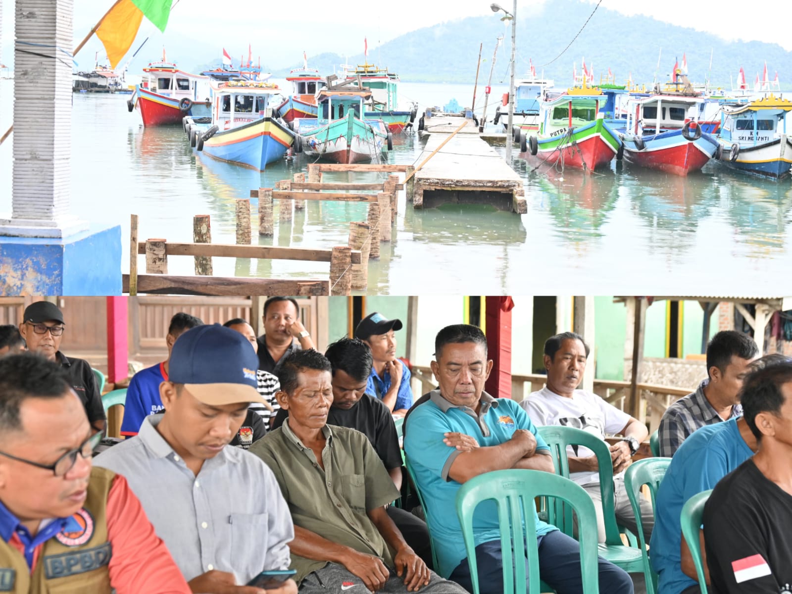 Pemkab Pesawaran Lakukan Peninjauan dan Penanganan Darurat Tindaklanjuti Robohnya Dermaga Pahawang Akibat Diterjang Ombak