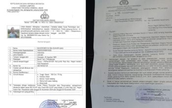 2 Perwira Polda Lampung Jadi Korban Imbas Sporadik 189 Hektar Diduga Palsu Diterbitkan Kades Lumbirejo diatas Lahan Bersertifikat, Bakal Jalani Sidang Pelanggaran Disiplin