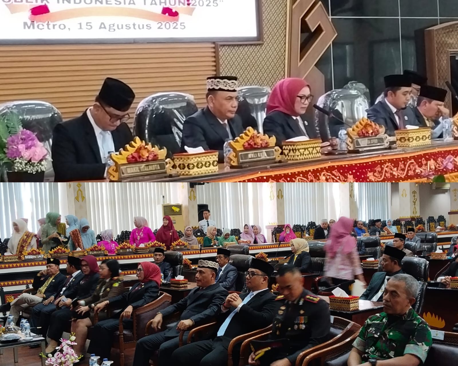 Sidang Tahunan MPR RI Jelang HUT RI ke 80 di Paripurna DPRD Kota Metro