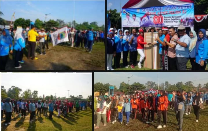 Masyarakat Kec Ketapang Antusias Ikuti Jalan sehat menyemarakkan HUT RI Ke-80