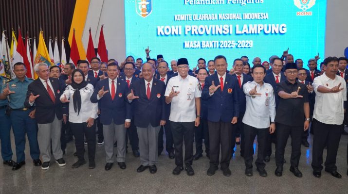 Pengurus KONI Lampung Resmi Dikukuhkan, Gubernur Dorong Peran Aktif KONI pada Pembangunan Bidang Olahraga