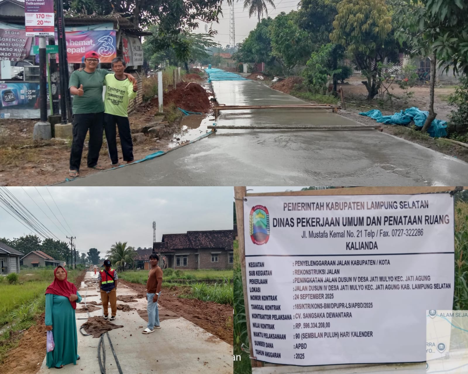 Pembangunan Jalan Rabat Beton Di Dusun 4 Desa Jatimulyo Rampung Dikerjakan “Masyarakat Ucapkan Terimakasih Kepada Pemerintah Kabupaten Lampung Selatan